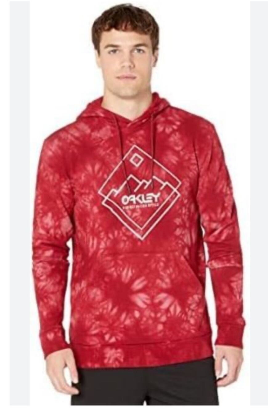 Oakley Red Tie Dye Hoodie Size M Pullover Graphic Logo Activewear